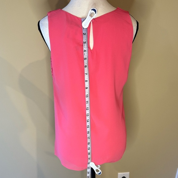 Naked Zebra Blouse Coral Sleeveless Lined Armpit Accents Flowy Women's Size M - Picture 12 of 12